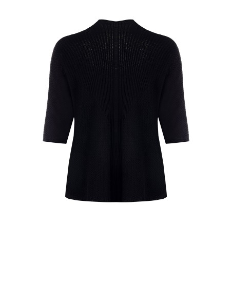 Cardigan grande taille ouvert en mélange de coton, en maille tressée et ajourée, avec poches, Rinascimento Curvy