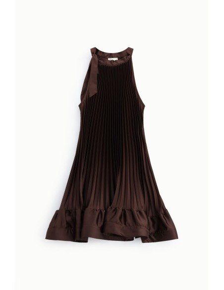Robe courte plissée avec détail nœud Dixie