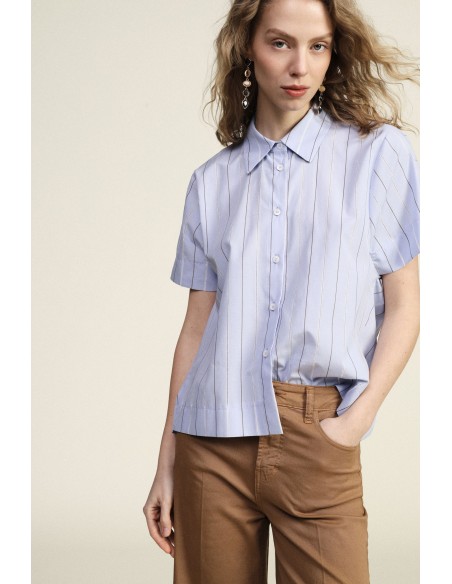 Chemise à rayures avec col classique et manches courtes Dixie
