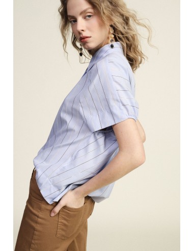 Gestreept shirt met klassieke kraag en korte mouwen Dixie