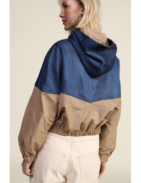 Bomber zippé à capuche colorblock Dixie
