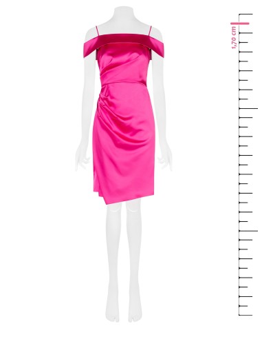 Robe fourreau drapée en satin Rinascimento