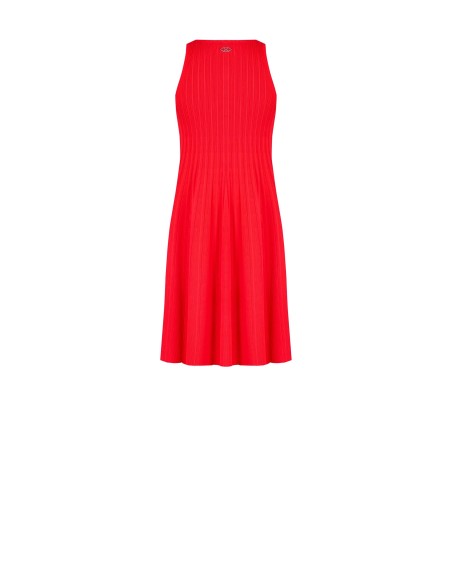 Slim Ribbed Mixed Viscose Knit Short A-line Dress by Rinascimento