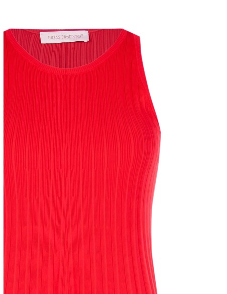 Slim Ribbed Mixed Viscose Knit Short A-line Dress by Rinascimento