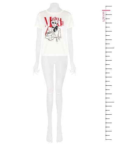 T-shirt regular en coton « Le Diable s’habille en Prada » Miranda avec détails en strass Rinascimento