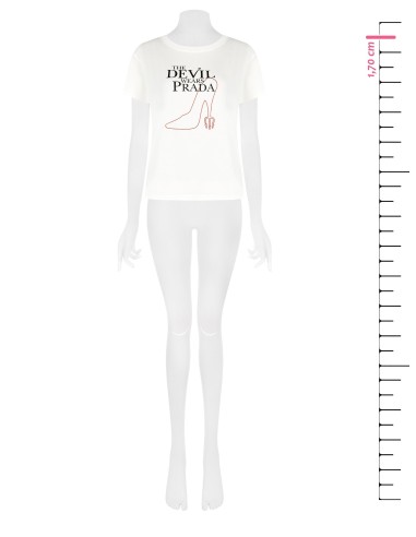 T-shirt regular en coton « Le Diable s’habille en Prada », imprimé stiletto, Rinascimento