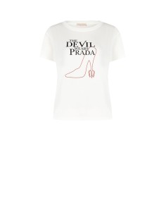 T-shirt regular en coton « Le Diable s’habille en Prada », imprimé stiletto, Rinascimento