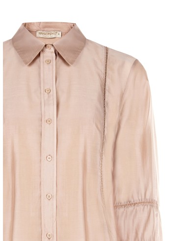 Chemise ultralégère en lyocell mélangé avec détails perforés Rinascimento