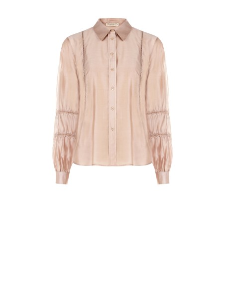 Chemise ultralégère en lyocell mélangé avec détails perforés Rinascimento