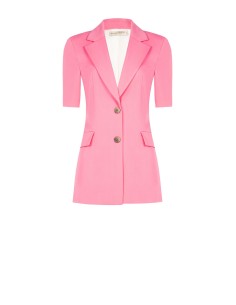 Getailleerde blazer van viscosemix met korte mouwen van Rinascimento