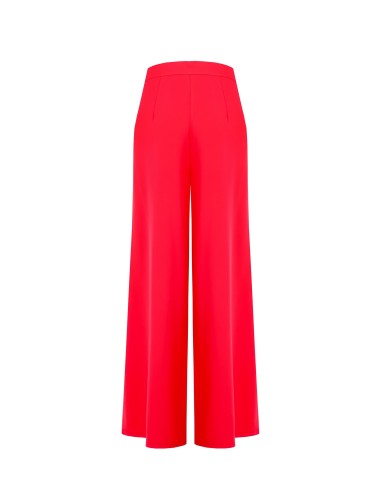 Pantalon palazzo extra-large en tissu fluide avec poches et fermeture zippée latérale Rinascimento