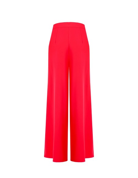 Pantalon palazzo extra-large en tissu fluide avec poches et fermeture zippée latérale Rinascimento