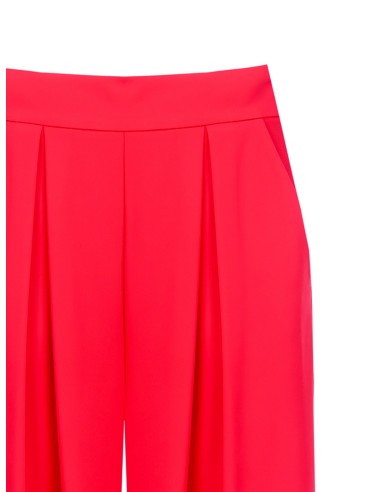 Pantalon palazzo extra-large en tissu fluide avec poches et fermeture zippée latérale Rinascimento
