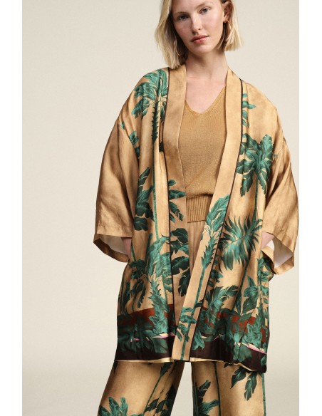 Dixie-blazer met tropische print