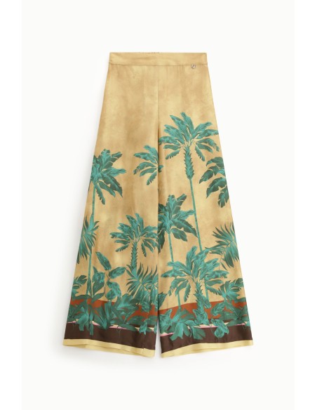 Pantalon palazzo à imprimé tropical Dixie