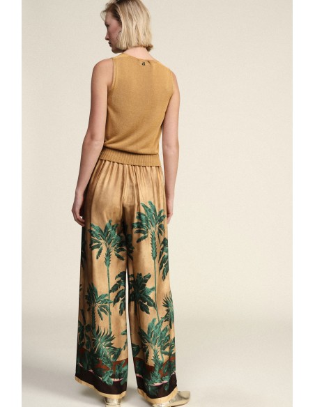 Pantalon palazzo à imprimé tropical Dixie