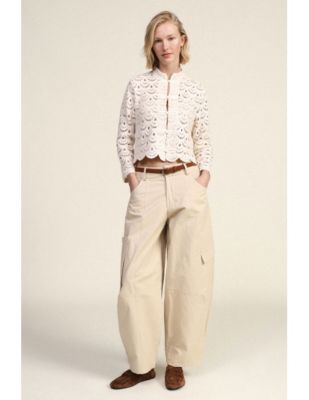 Pantalon palazzo raccourci avec poches cargo latérales Dixie