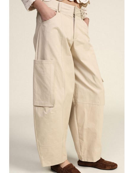 Dixie cropped palazzobroek met cargozakken aan de zijkanten
