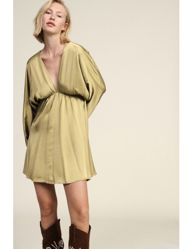 Robe courte à manches longues et décolleté plongeant Dixie