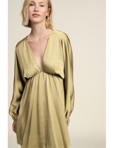 Robe courte à manches longues et décolleté plongeant Dixie