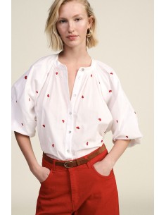 Blouse ample à manches courtes avec détails brodés Dixie