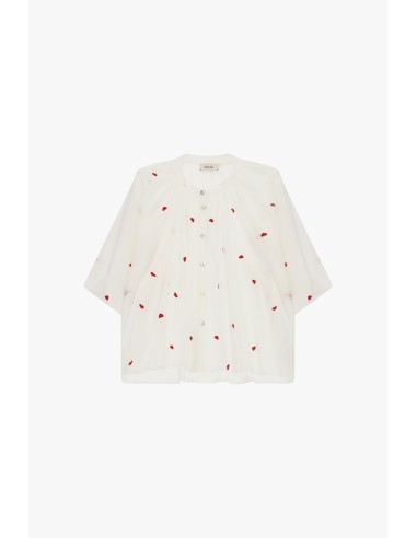 Blouse ample à manches courtes avec détails brodés Dixie