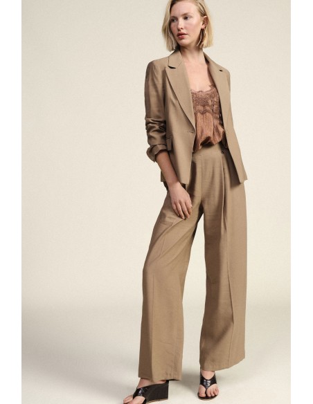Dixie Palazzo-broek met hoge taille en plooien aan de voorkant