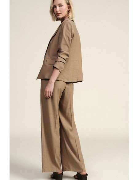 Pantalon palazzo taille haute avec plis frontaux Dixie