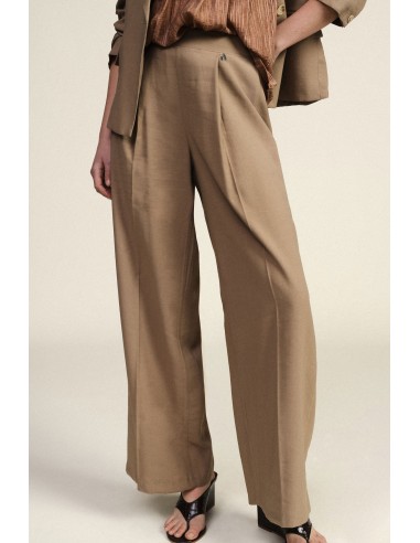 Pantalon palazzo taille haute avec plis frontaux Dixie