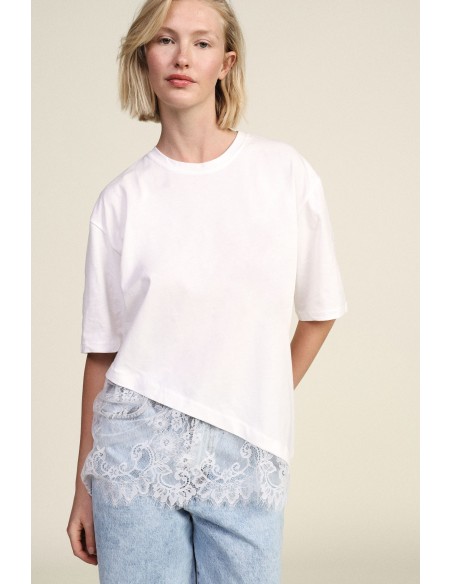 Dixie T-shirt met korte mouwen en asymmetrische details