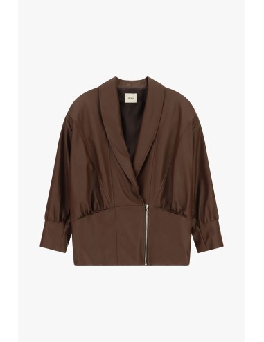 Veste en similicuir à manches trois quarts Dixie