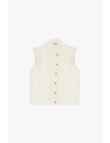 Gilet sans manches avec volants sur le devant Please