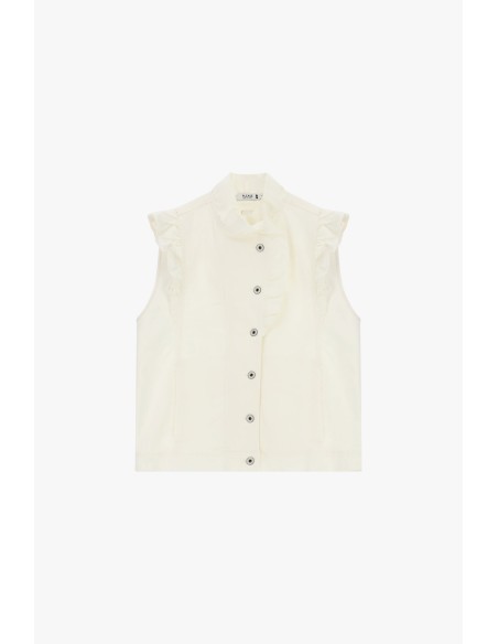 Gilet sans manches avec volants sur le devant Please