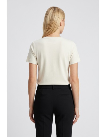 Liu Jo T-Shirt avec broderie de strass et de fleurs
