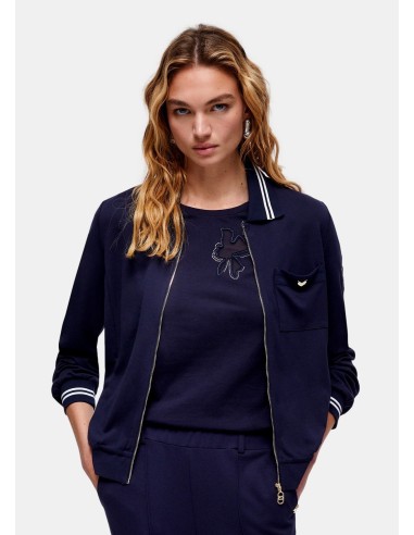 Interlock-hoodie met rits van Liu Jo