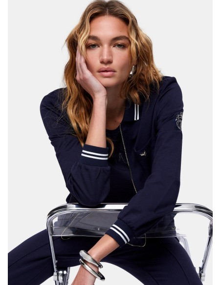 Interlock-hoodie met rits van Liu Jo