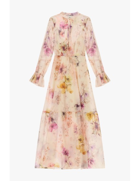 Robe longue à imprimé floral et manches évasées Dixie