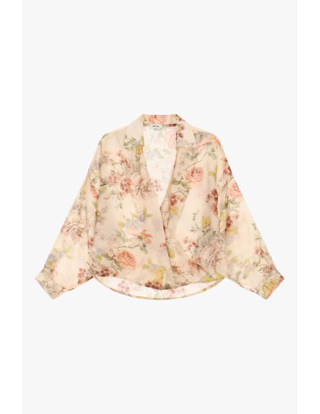 Large blouse florale Fantasy à col inversé Dixie