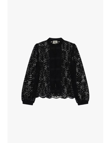 Chemise en dentelle avec nœud papillon et bordure ondulée Dixie