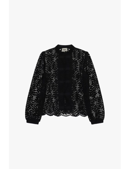 Chemise en dentelle avec nœud papillon et bordure ondulée Dixie