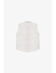 Mouwloze Sangallo-blouse met mandarijnkraag Dixie