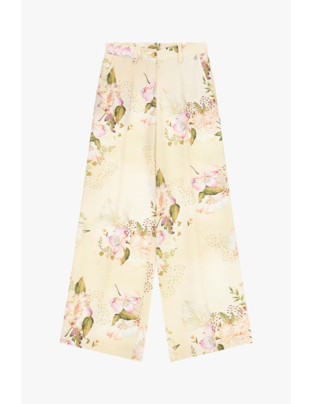 Pantalon palazzo à imprimé floral taille haute Dixie
