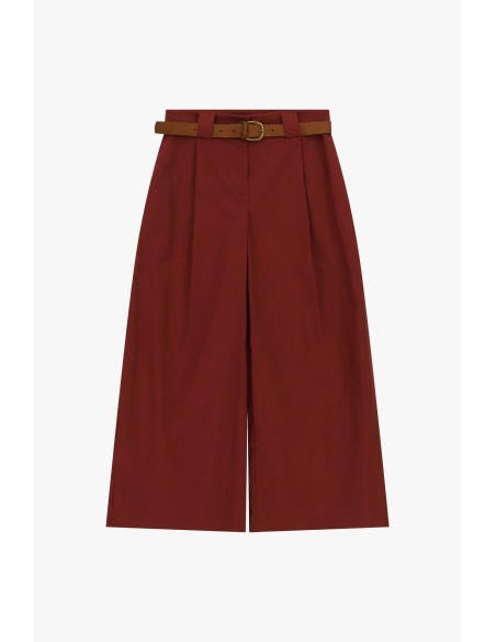 Pantalon palazzo-culotte taille haute avec ceinture Dixie