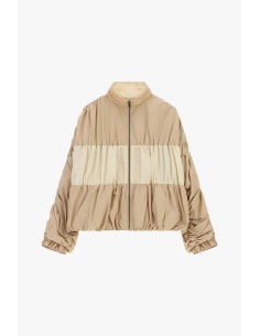 Short Bomber Jacket With Contrast Front Panel Dixie
