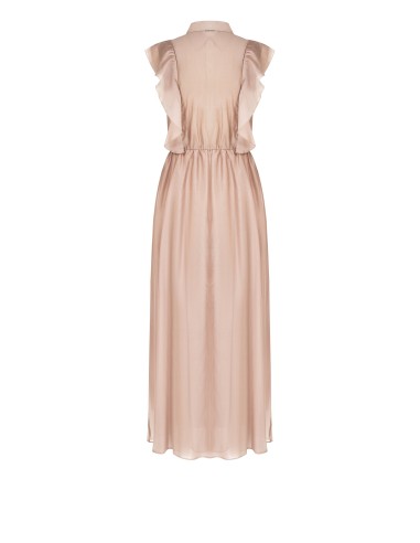 Rinascimento Ultralight Lyocell Turreted Long Dress With Ruffles and Perforated Details (Robe longue à volants et détails