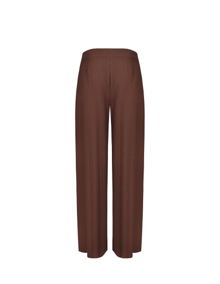 Pantalon de palais en viscose légèrement froissé avec pinces Rinascimento