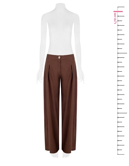 Pantalon de palais en viscose légèrement froissé avec pinces Rinascimento