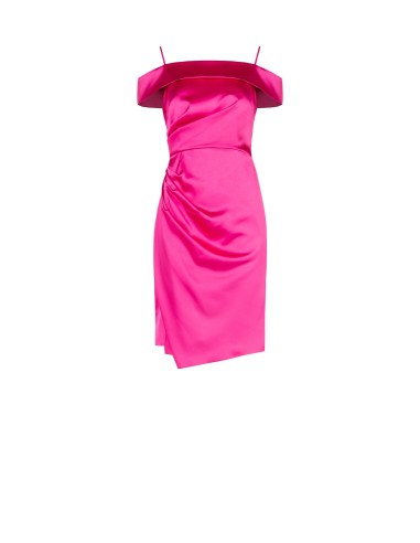 Robe fourreau drapée en satin Rinascimento