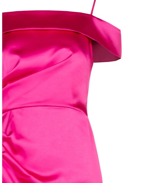 Robe fourreau drapée en satin Rinascimento