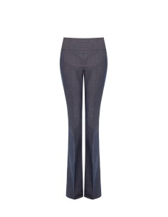 Gestreepte flared broek van technische stof met hoge tailleband en zijrits van Rinascimento 2